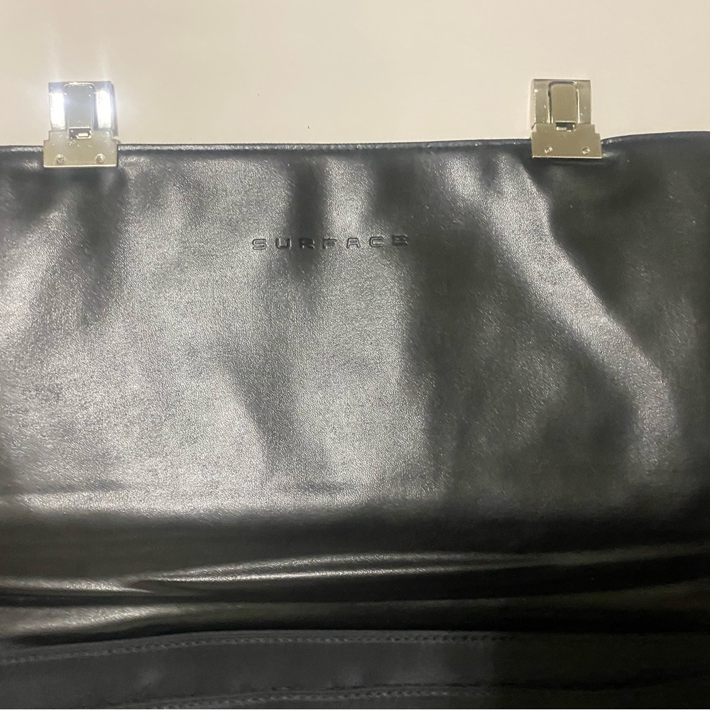 Black Leather and polyester men’s surface luggage bag